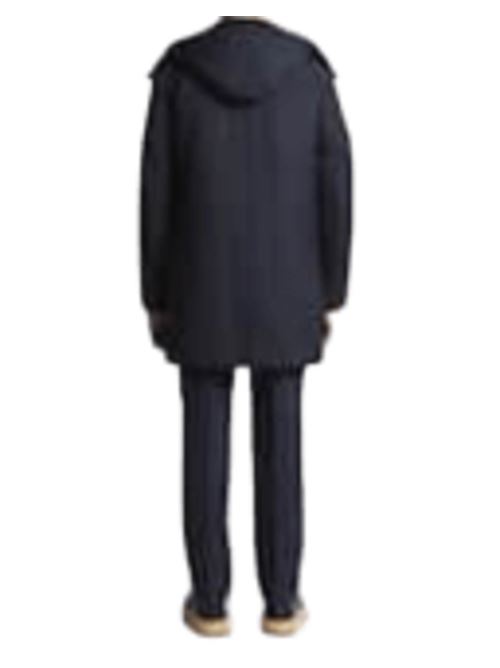 Giaccone da uomo in tessuto tecnico con cappuccio removibile, colore blu FAY | NAM6151037JXRFU807